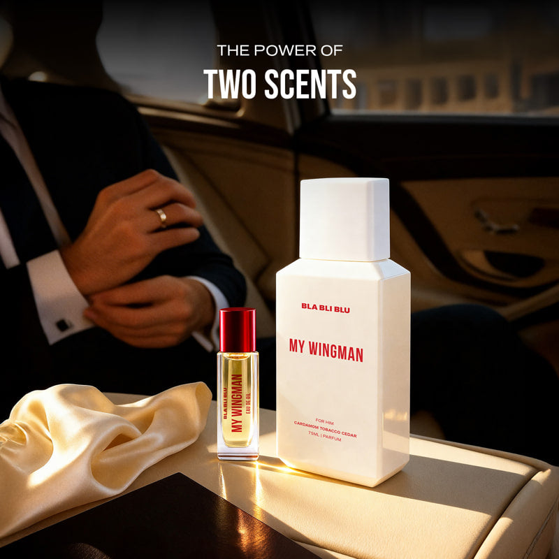 Two perfume bottles labeled 'My Wingman