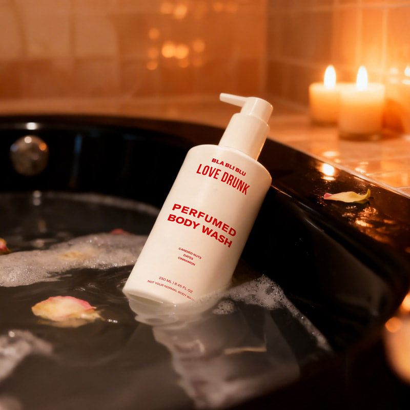 Bottle of 'LOVE DRUNK Perfumed Body Wash.