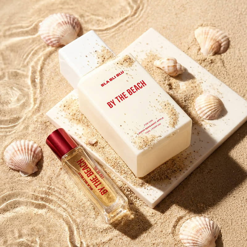 Baihuibu 'By the Beach' product on sand with shells