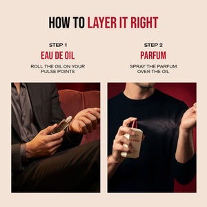 Instructions on how to layer perfume with text 